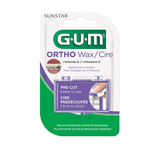GUM Orthodontic Wax for Braces & Dentures with Vitamin E - 2 Pack