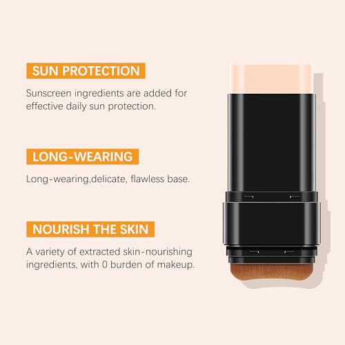 Light 3-in-1 Anti-Wrinkle Foundation Stick SPF 50+ with Brush - 2 PCS