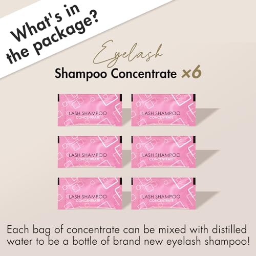 Embagol Lash Shampoo Concentrate - Gentle Cleansing Foam for Eyelash Extensions (6 Bags)
