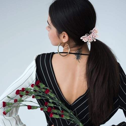 Beaupretty Rhinestone Hair Clips - Automatic Ponytail Holders (2 Pcs)