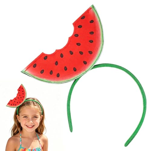 Green Watermelon Headband - Cute Fruit Hair Bopper for Summer Parties