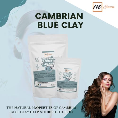 mGanna Cambrian Blue Clay - 100g for Face Masks, Body Wraps & Scrubs