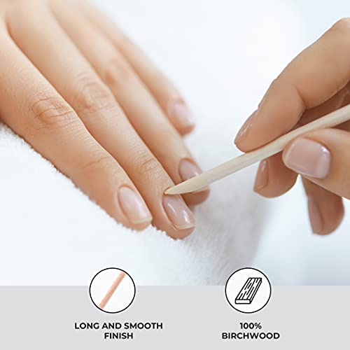 ForPro Birchwood Cuticle Sticks 7” 500-Count Double-Sided Pusher for Manicures & Pedicures
