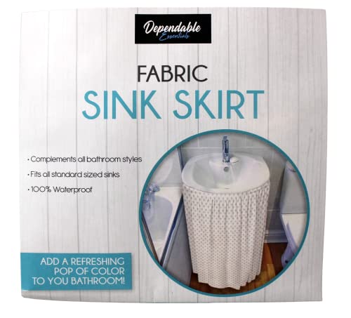 Diamond Stitch Fabric Sink Skirt - Waterproof, 56" x 34"