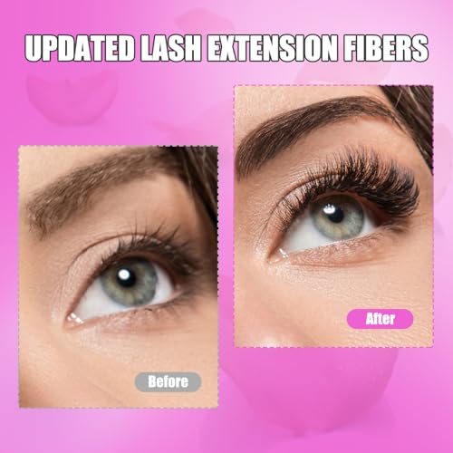 ALUDALASY 280pcs Fluffy Lash Clusters Kit with Waterproof Adhesive & Tweezers