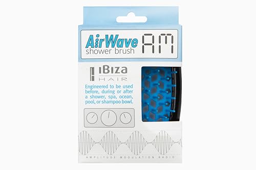 Ibiza Hair AirWave AM Shower Brush Black - Travel, Anti-Static, Ergonomic