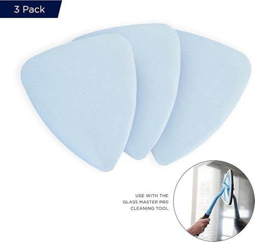 Microfiber Glass Cleaning Bonnets - Pack of 3 Reusable & Lint-Free