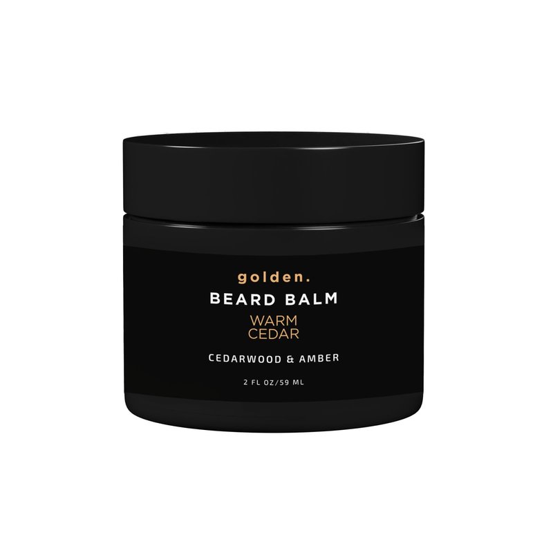 Golden Grooming Beard Balm - Tames Flyaways & Promotes Thicker Growth - Natural Styling Wax with Shea & Mango Butter - Relieves Beard Itch & Dandruff - Warm Cedar, 2oz