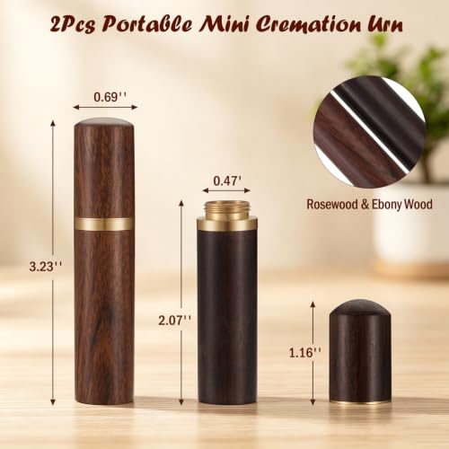 Dletay Mini Urn for Human Ashes - Handcrafted Ebony & Rosewood Keepsake Storage