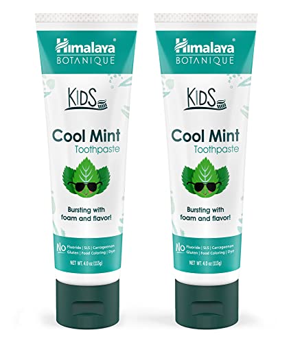 Himalaya Kids Toothpaste with Xylitol, Cool Mint - 2 Pack, Fluoride Free