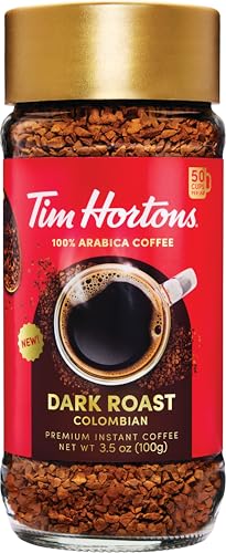 Tim Hortons Dark Roast Instant Coffee 3.5oz Jar - 100% Arabica