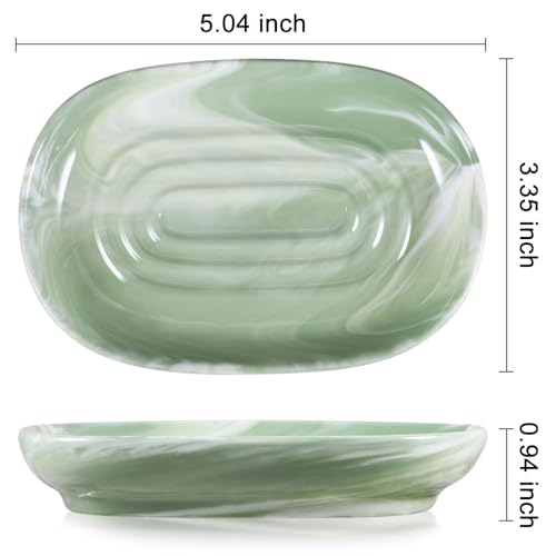 Handcrafted Marble Texture Ceramic Soap Dish - Non-Slip Holder