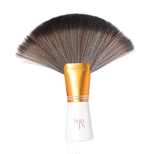 SunFX White Finishing Powder Brush | Large Fan Brush for Spray Tan