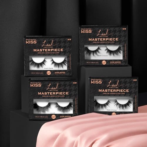KISS Lash Couture Masterpiece Prêt-À-Porter False Eyelashes 12mm Reusable Vegan Pack of 2