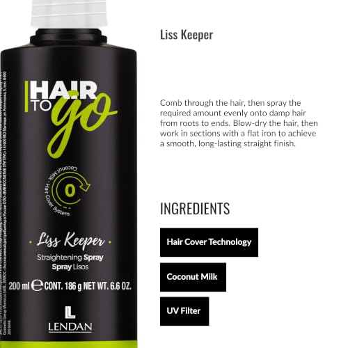 Lendan Liss Keeper Straightening Spray - Heat Protectant & Anti-Frizz