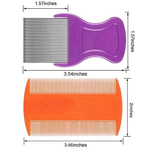 Maitys 8-Piece Double-Sided Lice and Flea Comb Set for Kids & Pets