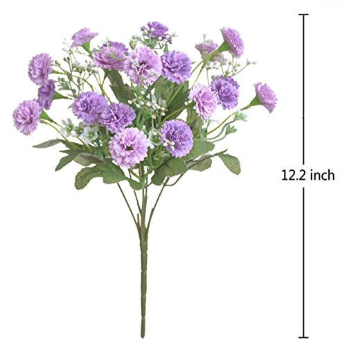 2 Pack Silk Carnation Flowers for Wedding & Home Decor - Purple