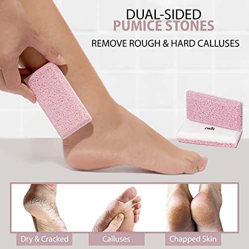 Siliglass Pumice Stone Callus Remover - Dual-Sided Exfoliator for Feet, Hands, Elbows & Knees