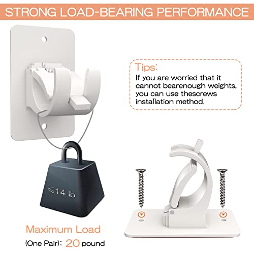 Self-Adhesive Curtain Rod Brackets - 4 Pack, No Drill, Adjustable Hooks