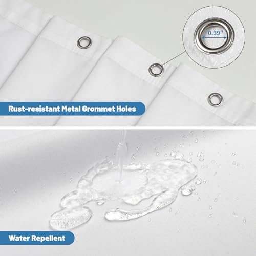 Water-Repellent Polyester Shower Curtain Liner 36x72 - Quick Dry & Magnetic