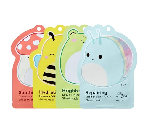 TONYMOLY x Squishmallows Sheet Mask Gift Set - 4 Pack Hydrating Masks