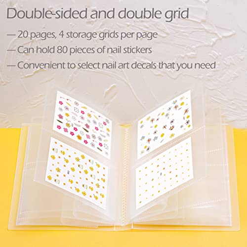 80 Slot Nail Art Sticker Organizer Book - Dual-Sided Storage
