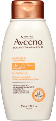 Aveeno Apple Cider Vinegar Shampoo, 12 Fl Oz - Pack of 2 | Scalp Soothing