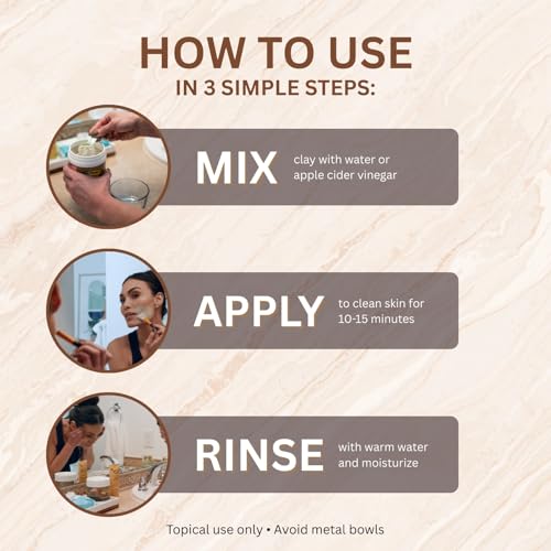 Amish Farms Kaolin Bentonite Clay Face Mask for Pore Cleansing 16 oz - Deep Detox & Skin Softening