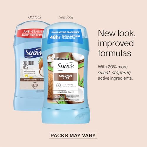 Suave Coconut Kiss Antiperspirant Deodorant for Women - 3-Pack