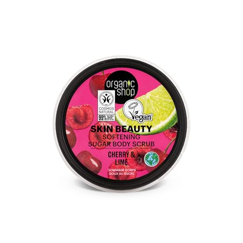 Organic Shop Cherry & Lime Body Scrub - Vegan, Organic Exfoliant for Radiant Skin, 250ml
