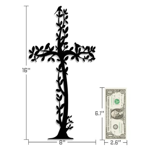 XORT Metal Wall Art Sign - Christian Tree Birds Cross Decor