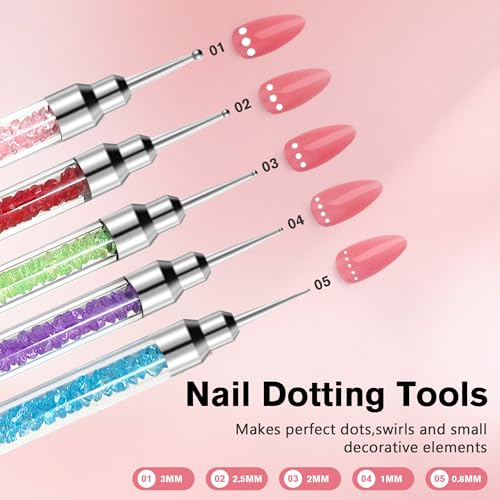 23-Piece Nail Art Tools Set with Brushes & Dotting Pens