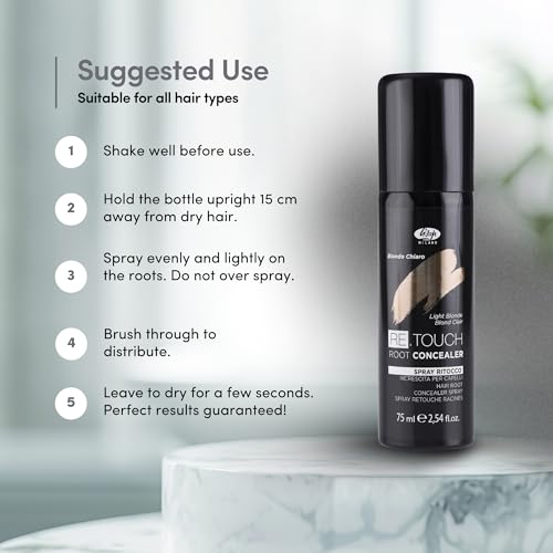 Lisap Brown Root Touch Up - Temporary Hair Color Spray 2.54 fl oz (Brown) for Quick Gray Coverage