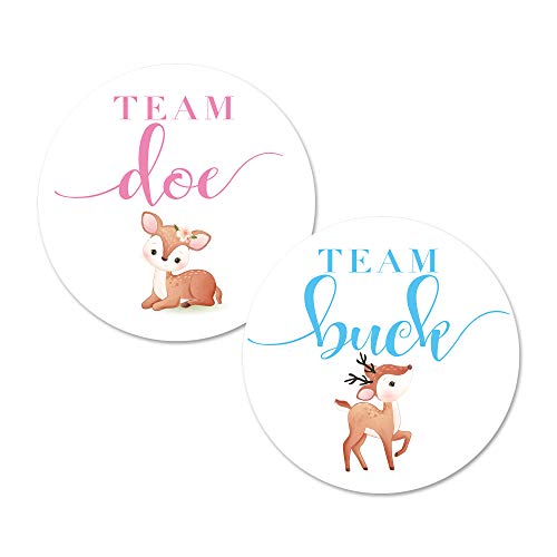 Deer Gender Reveal Stickers Set - 40 Adhesive Labels for Baby Showers