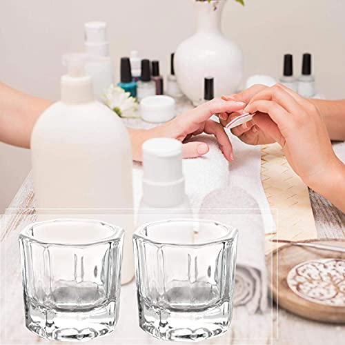 4 Pieces Acrylic Nail Dappen Dishes with No Lids - Monomer & Powder Mixing Bowls for Nail Art