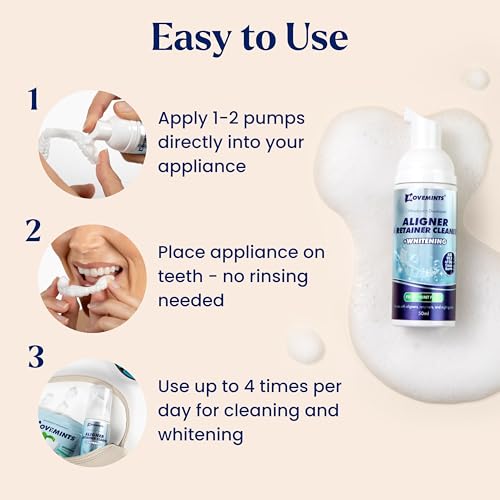 Movemints Aligner & Retainer Cleaning Foam + Whitening (1.69 Fl Oz)