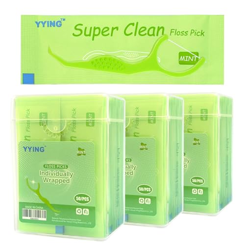 Mint Flavored Dental Floss Picks - 150 Count, Individually Wrapped