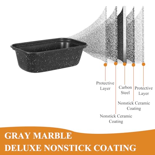 Walooza Mini Loaf Pan Set - 6x3 Inch Nonstick Baking Pans