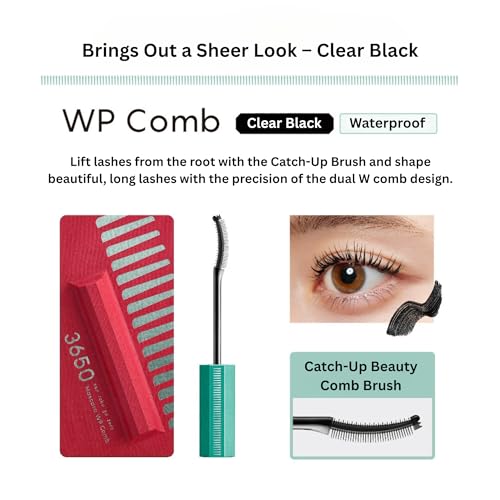 3650 Waterproof Mascara - Long-Lasting Black Volume & Length Comb Brush