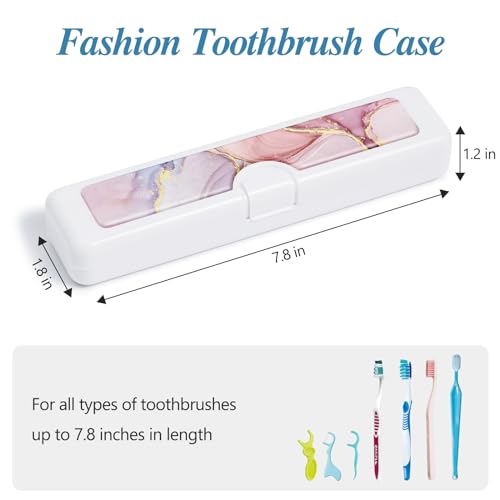 Colorful Toothbrush Travel Case with Tongue Scraper Holder