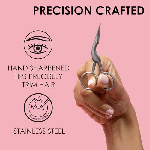 JAPONESQUE Brow Scissors and Spoolie Set - Stainless Steel Brow Grooming Tools