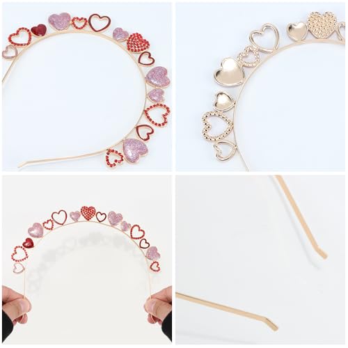 AHONEY Valentine Heart Red Headband for Women & Girls - Style 6