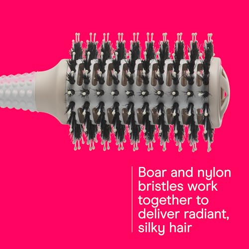 Conair Ceramic & Wood Round Hair Brush - Vented Barrel for Smooth Blowouts