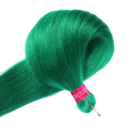 FAYETA 28 Inch Green Pre-Stretched Braiding Hair Extensions - 3 Pack