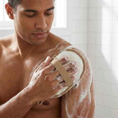 Premium Egyptian Loofah 2-Pack for Couples - White & Brown Exfoliating Scrubbers