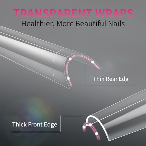 600PCS Coffin Nail Tips Set with French & Clear Designs for Nail Art & DIY