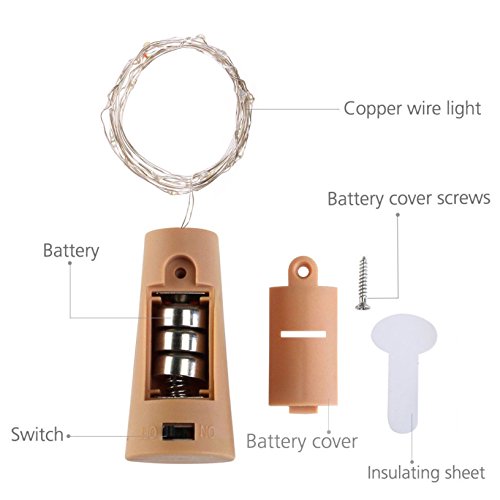 20 LED Wine Bottle Cork Lights - 10 Pack Mini Fairy String Lights