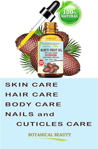 Botanical Beauty Buriti Fruit Oil - 100% Pure Virgin Unrefined for Skin & Hair (0.33 Fl Oz)