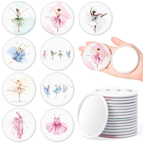 Ballet Compact Mirrors Set 36 Pieces - Graceful Dance Gift for Girls & Enthusiasts