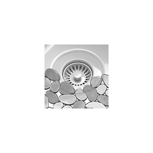 iDesign Pebblz Sink Grid - Non-Skid Plastic Dish Protector Mat, 11.75" x 15.75", Gray